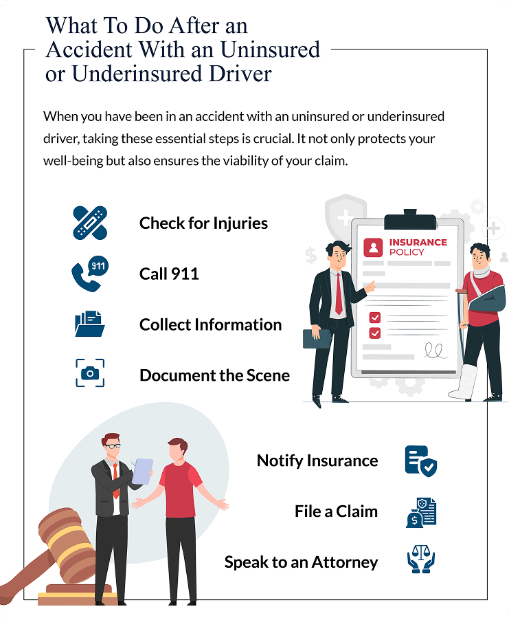 Infographic on 'what to do after an accident with an uninsured driver'