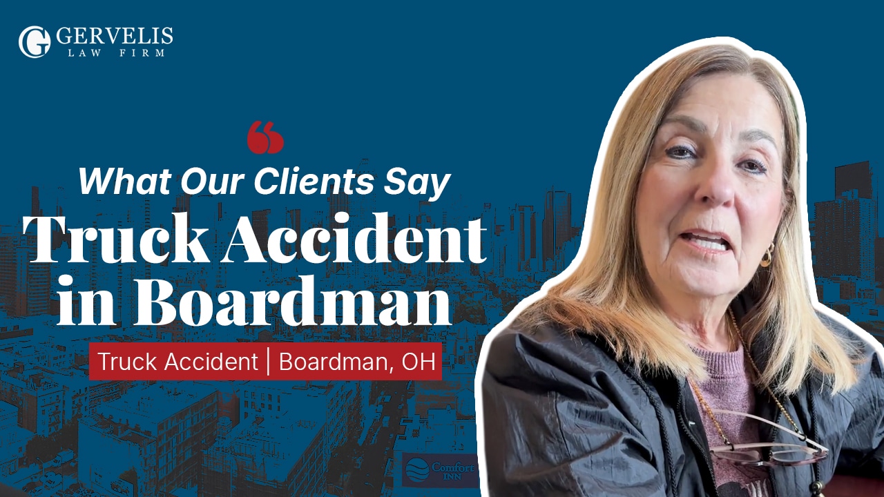 Client headshot over text "Truck Accident in Boardman"