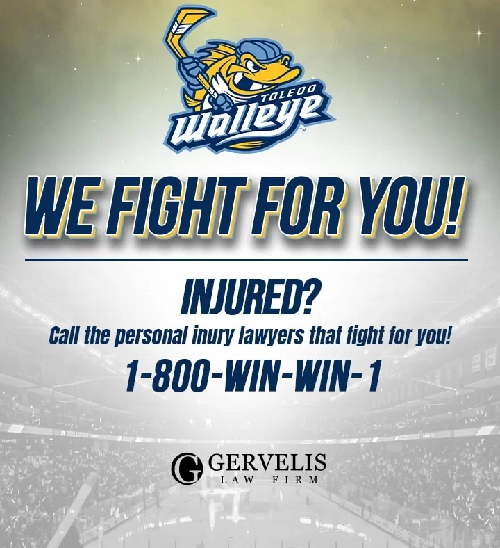 Gervelis Law Firm Partners with the Toledo Walleye: “We Fight for You” On and Off the Ice